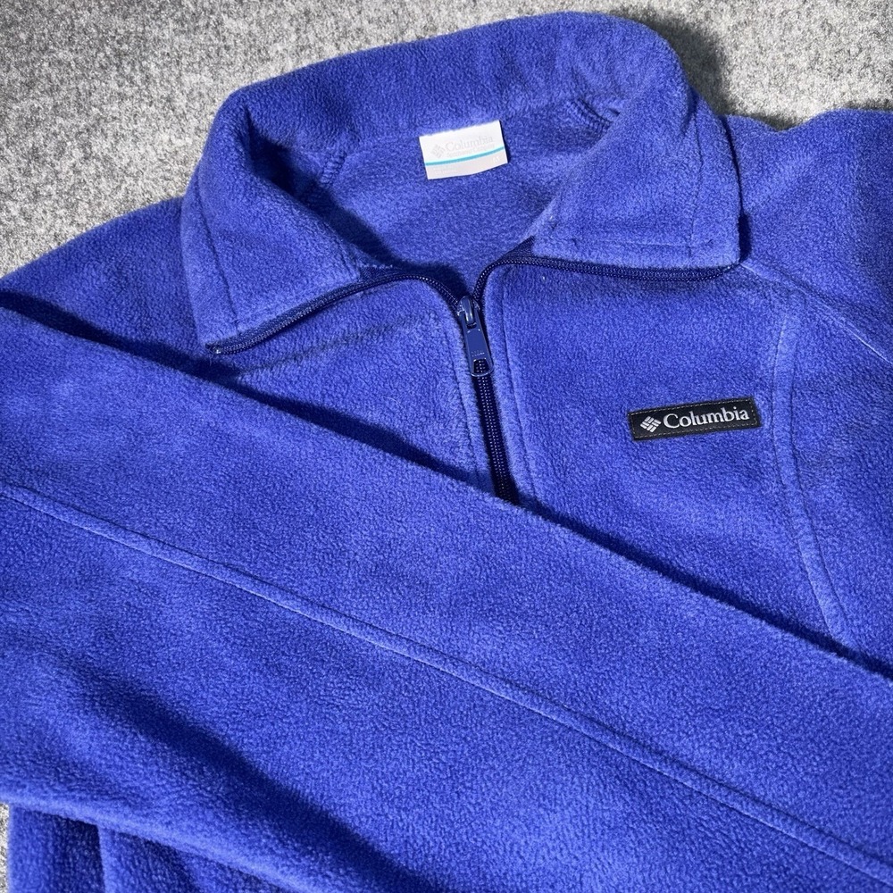 Columbia Fleece Jacket Womens Medium Blue Full Zip Pockets Outdoor Lightweight
